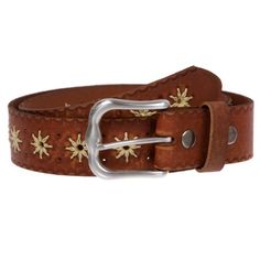 *This vintage looking leather belt features embossed flower with cut-out pattern down the strap and one row of PP rope woven sun flower pattern along the center. *Material: 100% Leather *Width: 1 1/2" - 38 mm *Belt Size is measured from inner edge of the buckle to the center hole at the tip en *Size Chart: |30" (from buckle prong to center hole);|Full length: 36" |32" (from buckle prong to center hole);|Full length: 38" |34" (from buckle prong to center hole);|Full length: 40" |36" (from buckle Belts Weatern, Women’s Mountain M Belt Buckle, Womens Wester Belts, Simple Cowboy Belt, Cheap Western Belts, Belts For Women Country, Waist Belt Boho, Counrty Belts, Womens Casual Belts