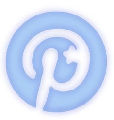 a blue and white logo with the letter p on it