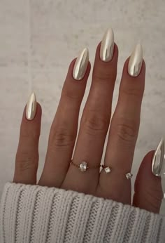 White Chrome Nails, Gold Chrome Nails, Colorful Nails, Pearl Nails, Elegant Nails, Unique Nails, Minimalist Nails