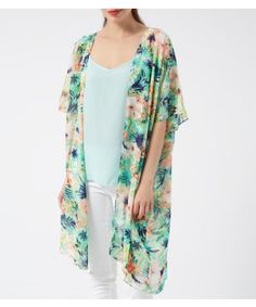 Blue green kimono Green Kimono, Teen Fashion, Mint Green, New Look, Kimono Top, Blue Green