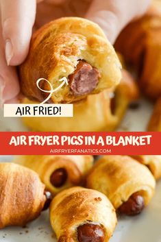 the air fryer pigs in a blanket is ready to be eaten