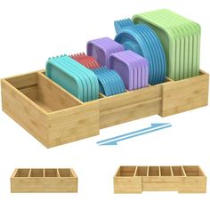 PRICES MAY VARY. ❤ Expandable and Adjustable Lids Organizer - This Bamboo Food container lids organizer is great for creating a tidy and clean kitchen, it can expand from 11.8’’ to 18.5’’ and holds round and square container lids up to 9.6’’, You can move 3 dividers to make a section big or small space depending on the number of lids ❤Multi Purpose Storage - Bamboo Lids holder is not only designed for lids storage, but also for dishes, forks and knives store in drawer; For slim and small seasoni Bamboo Food, Lid Organizer, Small Item Storage, Plastic Lids, Pantry Shelf, Lid Storage, Container Organization, Ceiling Fan In Kitchen, Drawer Organizers