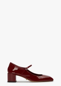 Meet Wynnie, our elegant and refined Mary Jane inspired low heel. With its square toe, block heel and delicate strap, this timeless design is perfect for a 9 - 5 wardrobe. -Material: Leather -Sole: Man-Made -Fit: True to size -Toe-shape: Square -Features: Block heel -Heel: 5cm Red Mary Janes For Spring Formal Occasions, Red Mary Janes For Spring Formal Events, Classic Block Heel Party Heels, Red Low Heel Mary Janes For Formal Events, Chic Square Toe Mary Janes For Party, Spring Formal Patent Leather Mary Janes, Chic Mary Janes With Square Toe For Party, Classic Party Heels With Block Heel, Classic Patent Leather Mary Janes With Almond Toe