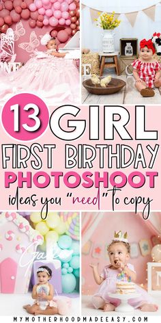 Are you looking for the cutest first birthday photoshoot ideas for girls? Continue reading for 13 oh-so-cute 1st birthday photoshoot ideas for girls you'll totally want to copy for your baby girl's 1st birthday photoshoot! 1st Birthday Photoshoot Ideas, First Birthday Photoshoot Ideas, First Birthday Photoshoot, Birthday Photoshoot Ideas, Baby First Birthday Cake, 1st Birthday Photoshoot, 1st Birthday Themes, 1st Birthday Photos