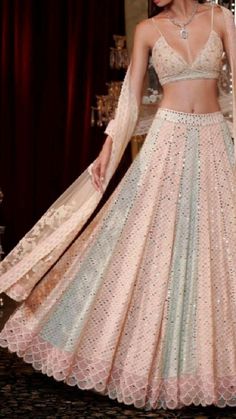 Sawan Gandhi, Chikankari Lehenga, Simple Lehenga, Indian Outfits Lehenga, Color Mirror, Lehenga Designs Simple, Indian Dresses Traditional