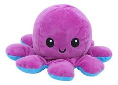 an octopus stuffed animal is shown on a white background