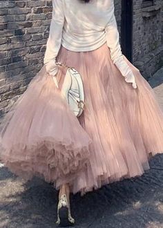 Elegant Pink Wrinkled High Waist Tulle Skirt Spring Xv Ideas, Theatre Ideas, Tulle Skirts Outfit, French Pleat, Outfit Choices, Pink Tulle Skirt, Fierce Fashion, Tulle Maxi Skirt, Half Skirt