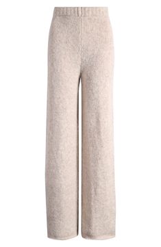 Love to lounge in these weekend-perfect pants crafted with a fluffy texture and punctuated with wide hems. 32 1/2" inseam; 22" leg opening; 11 1/2" front rise; 14" back rise (size Medium) Elastic waist 76% polyester, 24% nylon Machine wash, dry flat Imported Fluffy Knit, Fluffy Texture, Perfect Pant, Knit Pants, Nordstrom Store, Fabric Gifts, Free Fabric, Signature Design, Elastic Waist