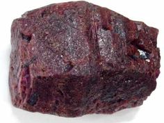 "This giant size untreated ruby crystal weighs 5.4 pounds! This genuine ruby specimen is completely natural and has rich purplish-red natural color with cabochon grade translucency and hexagonal form that tapers towards each end giving this rare size ruby crystal a barrel-like shape. See an end-view photo of this natural large ruby crystal showing the hexagonal form. See also a back-view of this natural giant ruby crystal. Genuine ruby crystal weighs 2450 grams (5.4 pounds!) Ruby Crystal Dimensi Crystals Carvings, Raw Gemstones Rocks, Rare Diamonds, Rock Collecting, Rough Gems, Raw Emerald, Red Sapphire, Gem Mining, Ruby Crystal