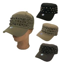 Alternative Style Adjustable Cap, Adjustable Alternative Style Cap, Adjustable Brimmed Baseball Cap For Streetwear, Punk Style Cap Hat, Punk Cap Hat One Size Fits Most, Punk Style Cap One Size Fits Most, Military Visor Hat For Streetwear, Military Style Visor Hat For Streetwear, Punk Style Adjustable Baseball Cap