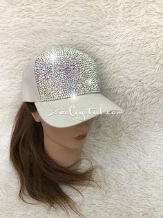 #bling #hat #cap #swarovski #rhinestone #crystal #mlb #baseball #bedazzled #sparkly #glitter #shinny #customization #personalized  CUSTOMIZED BLING CAP / Hat Bedazzled with Navy Blue Crystal Rhinestone Glitter Shinny Sparkly - Swarovski is avaialble Adjustable Rhinestone Baseball Cap For Party, Dubai Fashionista, Bone Bordado, Kardashian Kylie Jenner, Rhinestone Projects, Pretty Hats, Rhinestone Crafts, Bling Crafts, Cute Caps