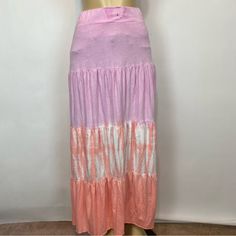 New Without Tags 68 P Casual Fitted Pink Maxi Skirt, Casual Pink Maxi Skirt For Vacation, Casual Pink Maxi Skirt For Day Out, Casual Pink Cotton Maxi Skirt, Tie Dye Maxi Skirt, Tie Dye Maxi, Michael Stars, Orange Pink, Color Orange