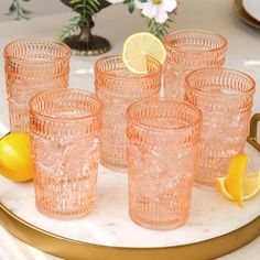 "Find the Kate Aspen® 13oz. Vintage Textured Rose Gold Drinking Glasses, 6ct. at Michaels. com. Eating dinner or drinking a cocktail doesn't have to be boring anymore. You do not only have to put out red plastic cups or paper cups at parties. Elevate your drinkware like you elevated your clothing style with this set of vintage textured rose gold drinkware from Kate Aspen. Eating dinner or drinking a cocktail doesn't have to be boring anymore. You do not only have to put out red plastic cups or p Red Plastic Cups, Rose Gold Glasses, Gold Drinks, Retro Texture, Diy Wine Glasses, Vintage Drinking Glasses, Iced Tea Glasses, Glassware Drinking, Drinking Glass Sets