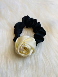 "silky rose flower hair tie rose approx. 2\" x 2\"" Rose Hair Accessories, Flower Hair Tie, Flower Scrunchie, Beauty Treatments Skin Care, Hair Tie Accessories, Rose Gold Gifts, Bee Painting, Barbie Coloring Pages, Barbie Coloring