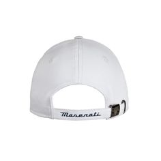 The Maserati Trident Baseball Hat in White or Blue is the perfect accessory for any fan or enthusiast of the brand. Made with high-quality materials and attention to detail, this hat is both stylish and comfortable. Show off your love for Maserati while sporting this iconic hat. Casual Flat Brim Baseball Cap For Golf, Classic Sports Cap, Classic Sports Cap For Events, Classic Cap For Sports Events, Classic Trucker Hat With Curved Brim For Sports Events, Classic Adjustable Golf Baseball Cap, Classic Adjustable Baseball Cap For Golf, Classic Sports Event Hat, One Size Fits Most, Classic White Snapback Hat With Visor