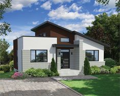 this is a computer rendering of a modern house