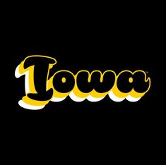 the word iowa on a black background