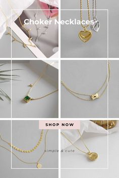 Trendy choker necklace collection all under $40! Our choker necklaces are all made of 925 sterling silver or 18k gold plated. Free shipping with a cute jewelry box! Perfect for everyday wear and important moments! Also best gifts for girlfriend, best friend, and your mom! Check them out on our website TODAY! #jewelry #necklace #style #gifts #accessories #fashion Silver Aesthetic