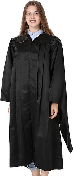 Graduation Gowns And Caps, Black Graduation Gown, Graduation Robes, Performance Ideas, Navy Blue Gown, Graduation Cap And Gown, Black Graduation, Graduation Gown, Steampunk Cosplay