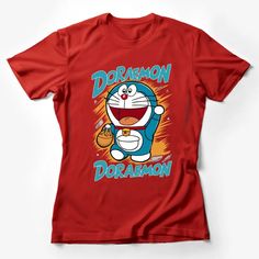 Doraemon Cartoon Character T-Shirt, Vibrant Blue and White Kids Tee, Fun Anime Graphic Shirt Female T-Shirt Custom graphic T-Shirt.Customize your color Blue Character Print Fan Apparel Tops, Blue Fan Apparel Tops With Character Print, Blue Character Print Tops For Fans, Blue Tops With Character Print For Fans, Short Sleeve Tops With Character Print For Fans, Short Sleeve Cartoon Print Fandom Tops, Fandom Short Sleeve Top With Screen Print, Fandom Short Sleeve Top With Front Print, Funny Blue T-shirt With Cartoon Print