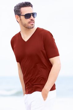 Marsala Pique Polyamide V Neck Solid V-neck Athleisure Top, Sporty V-neck Jersey Top, Solid Color V-neck Athleisure Top, Cotton V-neck Athleisure T-shirt, Summer V-neck Athleisure T-shirt, Sporty V-neck Summer T-shirt, Sporty V-neck T-shirt For Summer, Fitted V-neck T-shirt In Athleisure Style, Fitted V-neck T-shirt Athleisure