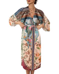 PRICES MAY VARY. Size(inch): Shoulder:30.7" Length:49.21",Fit US SIZE S-XXL Sexy kimono with long sleeve and open front Lightsome fabric with beautiful print Suitable for: Party, Daily Wear, Swimming pool, Beach The long loose fit looks more stylish and very flowy Bsubseach Womens Chiffon/Rayon Beach Blouses Kimono Cardigan Long Bikini Cover Up 
 Feature:
 Material: Chiffon/Rayon/Lace
 Style: Bohemian
 Sleeve: Long/Half/3/4 Sleeve
 Washing: Hand Wash. Hang to dry.
 Package Include: 1 x Women Bat Spring V-neck Beachwear Kimono, Chic V-neck Summer Kimono, Bohemian V-neck Cover-up With Tropical Print, Bohemian V-neck Tropical Print Cover-up, Floral Print V-neck Kimono For Beach, Multicolor V-neck Kimono For Beach Season, Tropical V-neck Kimono For Summer, Spring Beachwear Kimono For Brunch, Floral Print V-neck Kimono For Brunch