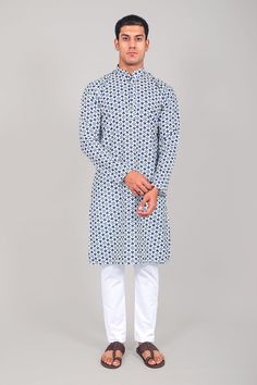 Bluesaanchi Elegantly Casual Blue Kurta set  The Bluesaanchi Elegantly Casual Blue Kurta Set is the perfect blend of comfort and style, ideal for casual outings and festive occasions. Made from high-quality fabric, this kurta set offers a relaxed fit and a timeless design that enhances your ethnic wardrobe.  Key Features  Elegant blue color that suits all skin tones  Breathable fabric for all-day comfort  Traditional kurta with modern styling  Easy to maintain and machine washable   Specifications  Type: Kurta Set  Color: Blue  Fit: Regular  Sizes Available: S, M, L, XL   Material & Care  Material: 100% Cotton  Care Instructions: Machine wash cold, tumble dry low, do not bleach  Iron on low heat if needed    Legal Disclaimer:  The product is guaranteed to be 100% genuine. Product images ar Blue Casual Straight Kurta, Indigo Straight Kurta Sets With Dabka Detail, Indigo Straight Kurta Set With Dabka, Indigo Dabka Straight Kurta Sets, Blue Straight Kurta Sets For Summer, Indigo Straight Kurta Set For Eid, Casual Blue Kurta For Diwali, Indigo Cotton Sets With Dabka Detailing, Blue Block Print Mulmul Kurta