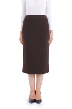 Slim fitting, straight, narrow cut midi skirt, 80 cm Falling midway down your calf between your knee and ankle It's versatility and ability to pair with loads in your wardrobe makes up for the effort Figure-hugging cut, easy to walk with back vent Smart office skirt to wear through out the year Brown Pencil Skirt, Smart Office, Midi Pencil Skirt, Office Skirt, Timeless Wardrobe, Brown Skirts, Midi Length Skirts, Midi Skirt Pencil, Midi Length