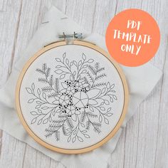 an embroidery pattern is shown on a piece of cloth with the text, free template only