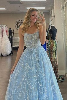 Light Blue Dress Formal, Light Blue Formal Dress, Prom 2k24, Blue Long Prom Dress, Blue Formal Dress, Prom 2023, Dream Prom, Blue Dress Formal, Line Light