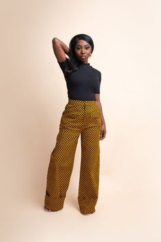 Chilled Outfits, High Waist Trousers, Printed Trousers, Wax Print, African Inspired, Tall Women, Fall Shopping, Dress Trousers, High Waisted Trousers