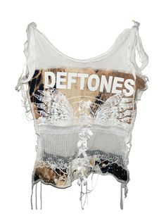 1-4 week production time from the time ur order is placed. after production time ,, ur item will b shipped ｡✮ detones band top made 2 order - each is slightly different. bows,, , lace. ｡✮ ties down both sideseams ｡✮ all sizes R available ｡✮ hand wash only Deftones Tank Top, Clothing Designer Aesthetic, Fashion Inspo Outfits Style, Wishlist Aesthetic, Top Png, Lace Clothes, Clothing Aesthetics, Fashion Png, Custom Clothing Design