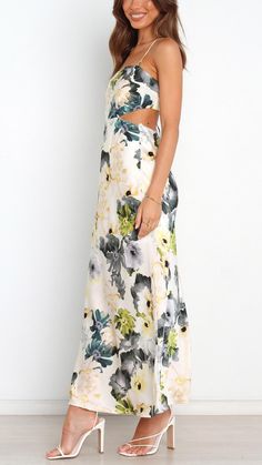 Elevate your look with our Floral Elegance Satin Maxi Dress. A blend of chic style and comfort. Chic Floral Print Maxi Dress For Party, Dressy Sleeveless Floral Print Maxi Dress, Dressy Floral Print Maxi Dress For Date Night, Dressy Sleeveless Maxi Dress With Floral Print, Chic Floral Print Dress For Date Night, Chic Floral Print Maxi Dress For Date Night, Chic Spring Maxi Dress, Floral Print Maxi Length Midi Dress For Date Night, Floral Print Maxi Midi Dress For Date Night