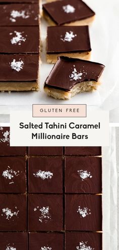 salted tahitii caramel millonaire bars with text overlay