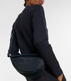 ing: unlined Modern Crossbody Saddle Bag With Dust Bag, Contemporary Leather Shoulder Bag, Blue Bags, Dark Navy, A Box, Leather Crossbody Bag, Leather Crossbody, The Row, Color Design