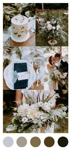 a collage of photos with different wedding colors