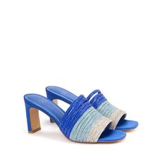 The oh-so-comfy MoroccoBlue mules are the perfect combo of coziness and cuteness. With an open-toe, square silhouette and glimmering silver detail, you'll be glammed up and ready to go--whether it's a brunch, date night, girls' vacay, or just an everyday sesh. Product Details Blue & Silver color Slip-on PU insole Heel height 3inches Square heel Silver embellishment in top area Brunch Date, Silver Heels, Ready To Go, Blue And Silver, Morocco, Silver Color, Date Night, Open Toe, Heel Height