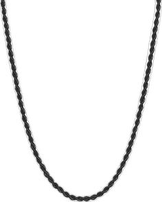 Black Link Necklace With Adjustable Chain, Black Rope Chain Necklace As Gift, Minimalist Black Cable Chain Necklace, Black Minimalist Necklace With Silver Chain, Minimalist Black Necklace With Silver Chain, Minimalist Black Chain Necklace With Silver Details, Minimalist Black Chain Necklace With Silver Chain, Black Link Stainless Steel Necklaces, Black Rope Chain Necklace For Gift