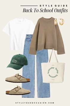 Junior Year College Outfits, Style Inspiration School Outfits, Every Day Work Outfits, Madewell Style Outfits, Elevated College Outfits, My Outfit Vibe, Outfits For School Freshman, Back To School Clothes 2024, It Girl Outfits For School