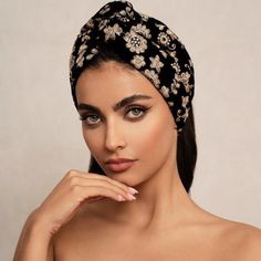 Our black embroidered velvet (silk) head wrap includes flexible aluminum wire at the ends, making it incredibly easy and quick to wear. This design allows you to create a variety of shapes and knots effortlessly. Each piece is handmade, handstitched & hand embroidered, and limited to 10 pieces. Checkout our other listings by visiting our store https://www.etsy.com/de-en/shop/Luvertta   Product Details * Handmade Silk-Velvet Head Wrap * Comfort-Flexi Fit * Approx. 102 cm long and 15 cm in width * Adjustable Black Traditional Turban, Black Headband Turban For Party, Black Headscarf With Matching Headband, Traditional Adjustable Black Turban, Black Party Turban Headband, Elegant Black Headwrap Headband, Traditional Headscarf, Turban Wrap, Silk Head Wrap