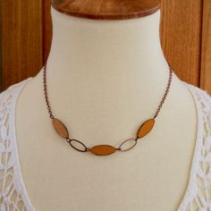 Retro Brown Necklace For Gift, Retro Brown Handmade Necklaces, Handmade Retro Brown Necklaces, Retro Handmade Brown Necklaces, Retro Orange Necklace Gift, Yellow Necklace, Yellow Ochre, Yellow Earrings, Lake Forest