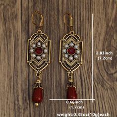 SPECIFICATIONS Material: Metal Metals Type: zinc Alloy Item Type: EARRINGS Style: Vintage Earring Type: drop earrings Shape\pattern: Water Drop Fine or Fashion: fashion Gender: Women Choice: yes Women Earrings Gold, Bridal Jewellery Earrings, Cool Gifts For Women, Red Stone, Stylish Gifts, Water Drops, Jewelry Gold, White Pearl, Stone Earrings