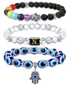 PRICES MAY VARY. 🧿 About The Evil Eye 🧿 Evil eye Initials bracelets will bring good luck to you, and can eliminate the negative energy of body. When you open the package, there will be 3 PCS different bracelets, They are evil eye bracelets, chakra bracelets, and crystal bracelets. 🧿 Meaningful Initials 🧿 The Initial Bracelets Means Represents the first name or last name, a story, Important people, best friend or any other meaningful things. 🧿 Adjustable Size 🧿 The stretch bracelet is fully Initial Bracelets, Chakra Beads Bracelet, Initial Bracelet Gold, Eye Bracelets, Eye Gift, Bracelets With Meaning, Chakra Beads, Letter Jewelry, Crystal Beads Bracelet