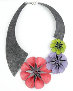 an image of a necklace with flowers on it