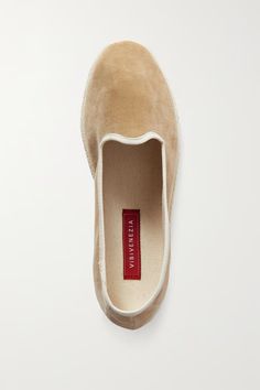 VIBI VENEZIA Velvet slippers | NET-A-PORTER Luxury Leather Sole Slip-on Espadrilles, Luxury Slip-ons With Contrast Sole, Luxury Slippers With Rubber Sole And Round Toe, Luxury Slippers With Removable Insole And Round Toe, Luxury Slip-on Slippers With Textured Sole, Elegant Slip-on Espadrilles With Rubber Sole, Beige Slippers With Leather Sole And Flat Heel, Beige Slippers With Leather Sole, Slip-on Flat Slippers With Leather Sole