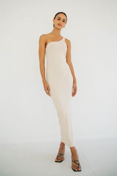 GAEL DRESS OAT – The Line by K The Line By K, Line By K, One Shoulder Top, Mother Of The Bride Dresses, Strappy Heels, The Line, Evening Wear, Mother Of The Bride, One Shoulder Wedding Dress