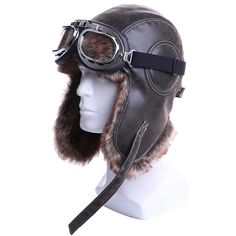 Steampunk hat: The Chapka in its Steampunk Aviator version, with its integrated glasses. A quality hat, warm and waterproof to face the violent and icy winds. Type: Steampunk hat + goggles Gender: unisex Material: 50% P.U. leather, 50% acrylic lining. Aviator Costume, Russian Ushanka, Steampunk Bag, Pilot Hat, Steampunk Shoes, Army Helmet, Women Skeleton, Steampunk Mask, Drag King