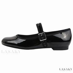 Lasaky - Delicate Design Nanny Shoes Mary Jane Round Toe Party Flats, Mary Jane Flats With Round Toe For Party, Classic Round Toe Party Flats, Classic Party Flats With Round Toe, Party Mary Jane Flats With Round Toe, Party Mary Janes With Removable Insole And Round Toe, Party Flats With Round Toe And Rubber Sole, Patent Leather Mary Jane Flats With Round Toe, Mary Jane Shoes Black