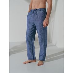 Season:Spring   Fall; Fabric:100% Linen,French Linen; Gender:Men's; Style:Fashion,Classic Style; Occasion:Casual,Daily,Holiday; Fit Type:Regular Fit; Function:Comfort,Breathable; Waistline:Mid Waist; Pattern:Plain; Design:Straight Leg,Elastic Waist,Drawstring; Pants Type:Casual Pants,Linen Pants,Trousers; Fly Type:Elasticity,Drawstring; Front page:FF; Listing Date:11/09/2023; Hips:; Length:; Waist: Relaxed Fit Denim Blue Bottoms With Drawstring, Non-stretch Linen Pants For Loungewear, Non-stretch Linen Beach Bottoms, Comfortable Blue Pants For Spring, Comfortable Blue Spring Pants, Non-stretch Straight Leg Bottoms With Drawstring, Casual Blue Pants With Drawstring, Blue Linen Pants With Loose Fit, Comfortable Relaxed Fit Blue Bottoms