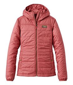 #LLBean: Women's Mountain Classic Puffer Hooded Jacket Hooded Jacket For Fall Outdoor Activities, Solid Outerwear With Fleece Lining For Hiking, Hiking Outerwear With Fleece Lining, Fall Hooded Jacket For Outdoor Activities, Winter Wear Puffer Jacket For Outdoor Activities, Winter Wear Long Sleeve Puffer Jacket For Outdoor Activities, Long Sleeve Winter Puffer Jacket For Outdoor Activities, Casual Solid Midweight Outerwear, Casual Midweight Outerwear